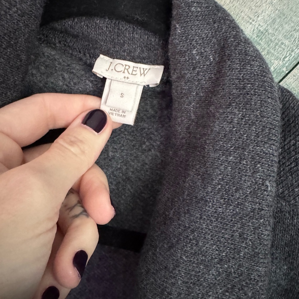J. Crew Open Front Cardigan in Charcoal Gray - Picture 5 of 5